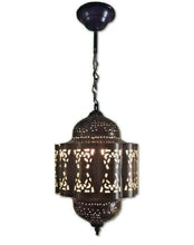 Load image into Gallery viewer, BR441 Moroccan/Egyptian Vintage Reproduction Tin Hanging LED Lamp/Lantern