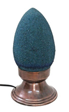 Load image into Gallery viewer, B75T New Raw Stone Texture Glass Egg Turquoise Cyan Desk/Table Lamp Tin Base
