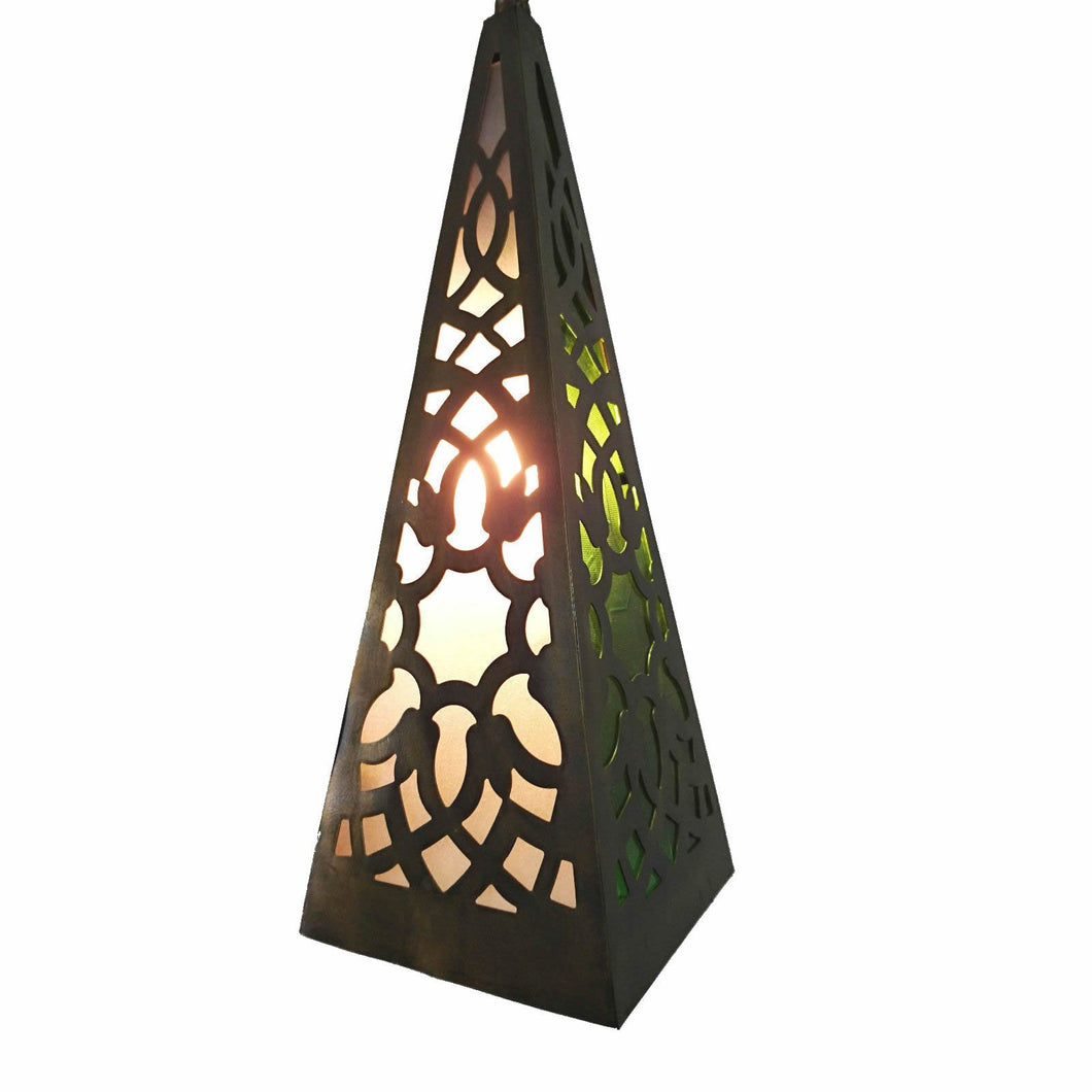 BR389 Square Moroccan Egyptian Pyramid Art Hanging/Table Lantern/Lamp