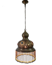 Load image into Gallery viewer, BR393 Antique Gold Finish Handmade Moroccan Dome Hanging Lampshade