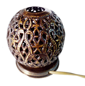 BR369 Moroccan Table Tea Light Brass Round Ball Lamp
