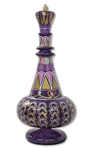 LJ414 Hand Painted Mouth-Blown Glass Transparent Purple Mulberry Jeanie Bottle