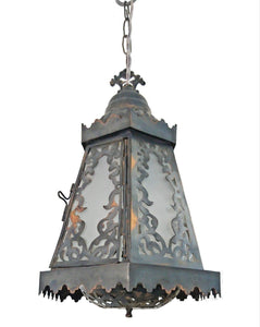 B138 Hexagonal Moroccan Pyramidal Lamp/Lantern with Frosted Glass