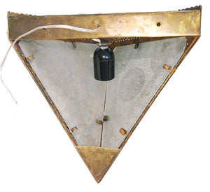 BM9 Antique Moroccan Style Triangular Wall Sconce/Lamp with Frosted Glass