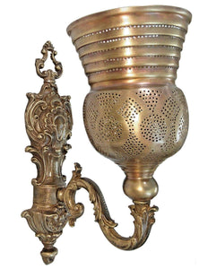 BM4 Vintage Reproduction Moroccan Bell Shaped Arm Solid Brass Wall Decor Sconce