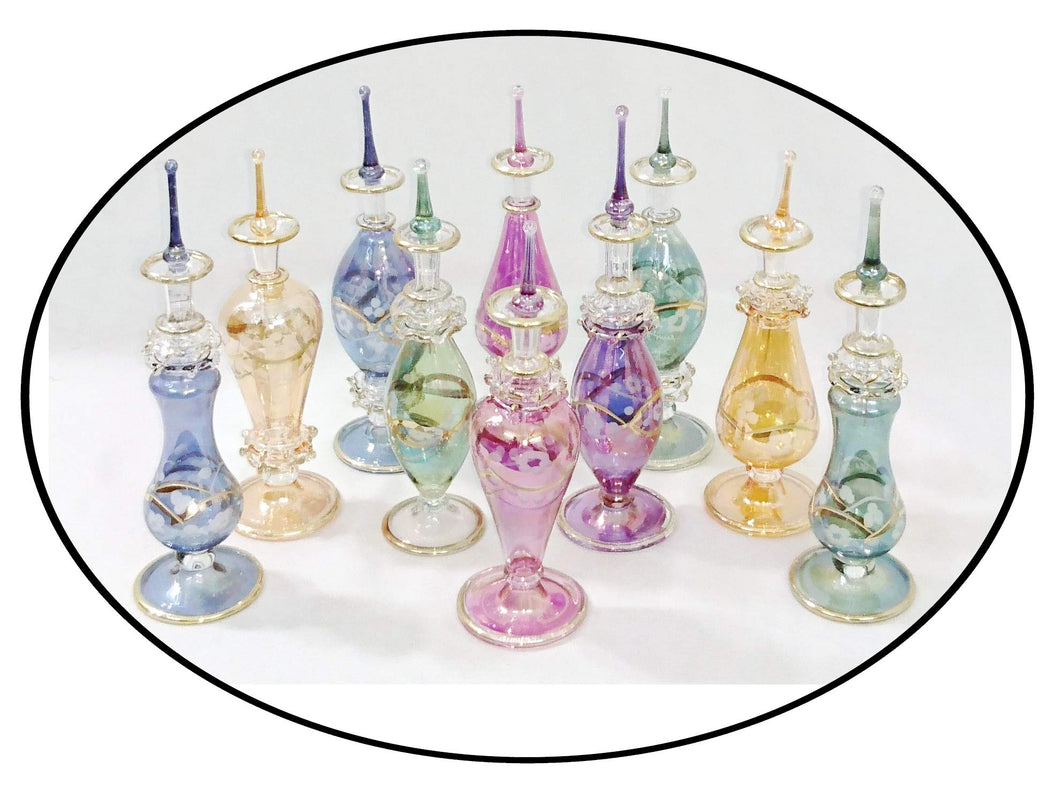 LW9 Pyrex Decorative Glass Egyptian Mouth-Blown Perfume Bottle LOT