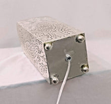 Load image into Gallery viewer, BM13 Handmade Silver Plated Tin Square Filigrain LED Table/Floor Lamp