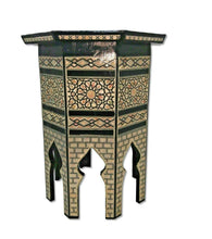 Load image into Gallery viewer, W112 Mother of Pearl Octagonal Corner Wood Table Arabesque End Coffee Trinket