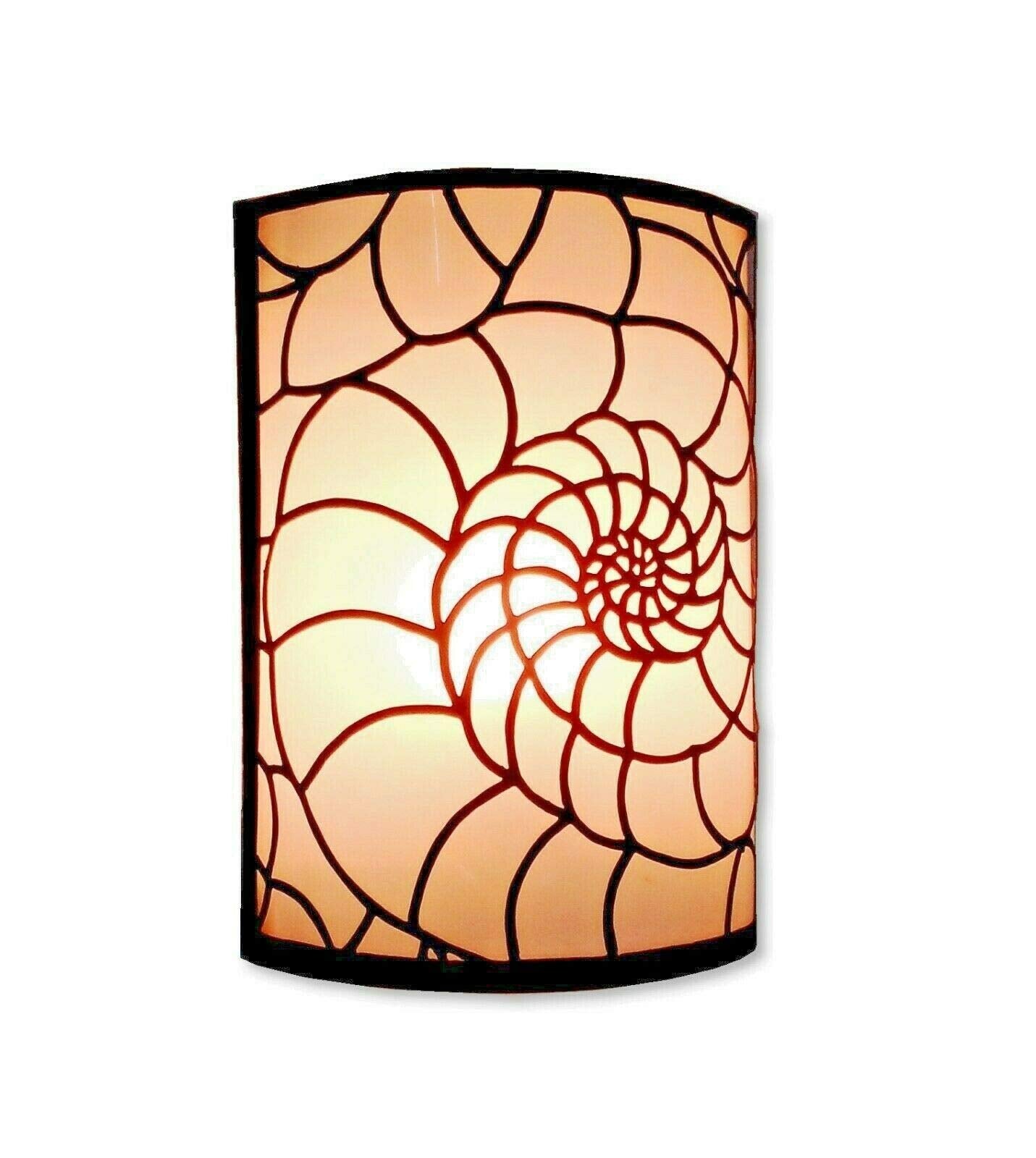 B194 Elegant Handmade Contemporary Cylinder Seashell Brass Wall Decor Sconce