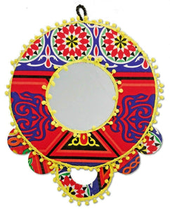 AA98 Ramadan Decoration Egyptian Round Fabric Wall Decor Mirror Frame