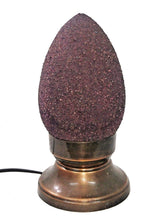 Load image into Gallery viewer, B75P New Raw Stone Texture Glass Egg Purple Desk/Table Lamp Tin Base