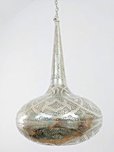 Load image into Gallery viewer, BR419 Tin Moroccan Filingrain Mosaic Silver Lampshade Hanging Lamp
