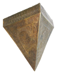 BM9 Antique Moroccan Style Triangular Wall Sconce/Lamp with Frosted Glass