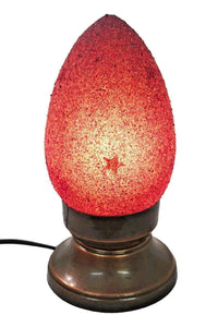 B75P New Raw Stone Texture Glass Egg Purple Desk/Table Lamp Tin Base