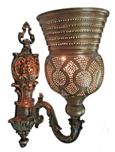 Load image into Gallery viewer, BM4 Vintage Reproduction Moroccan Bell Shaped Arm Solid Brass Wall Decor Sconce