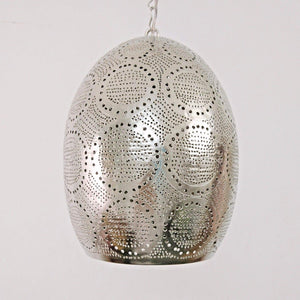 BR421 Tin Mosaic Globe Moroccan Silver Lampshade Hanging Lamp