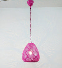 Load image into Gallery viewer, B270 Tin Mosaic Globe Moroccan Lampshade Hanging Lamp Red/Pink/Purple