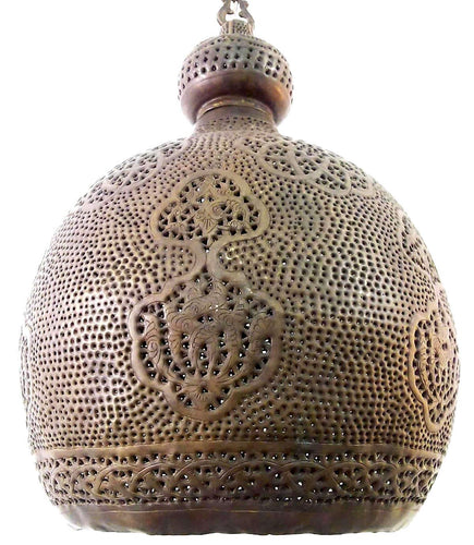 B86 Antique Reproduction Handmade Moroccan Hanging Brass Filigrain Lampshade