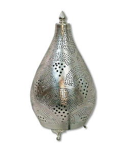 BR430 Silver Plated Oriental Living Room Home Decor Filigrain Night Table Lamp