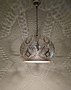 BR420 Tin Mosaic Home Decor Night Ball Silver Lampshade Hanging Lamp