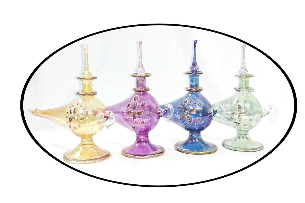 LW18 Pyrex Aladdin Genie Glass Mouth-Blown Egyptian Perfume Bottle LOT