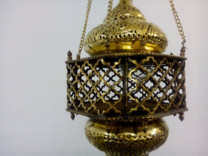 BR95M Beautiful Egyptian Polished Brass Net Light Lamp/Lantern