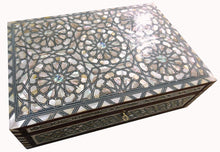 Load image into Gallery viewer, J80R XXL Mother of Pearl Mosaic Chest Egyptian Rectangular Jewelry Box
