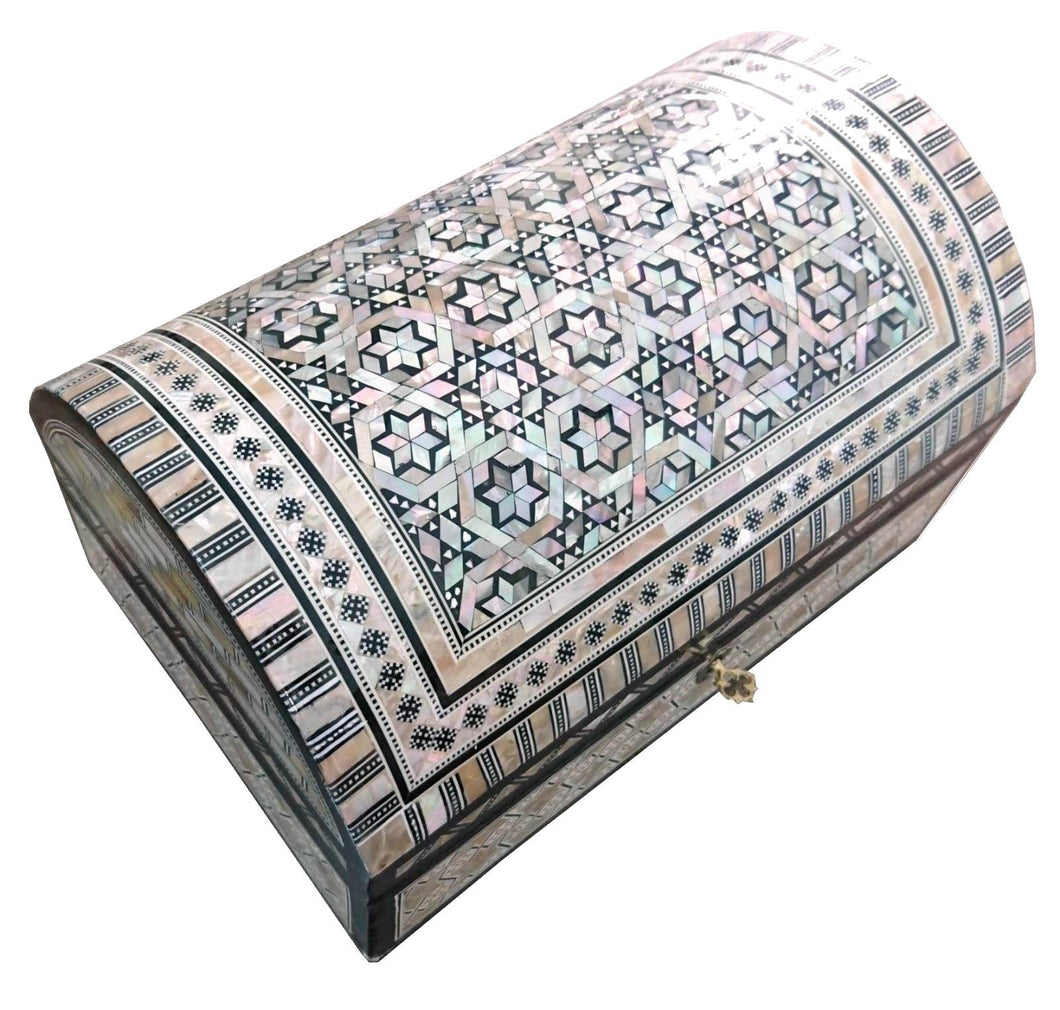 J38 Gorgeous MOP Mosaic Trinket Egyptian Large Bombe Bombay Jewelry Box