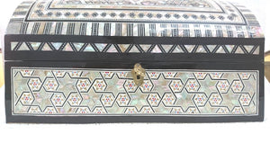 J38 Gorgeous MOP Mosaic Trinket Egyptian Large Bombe Bombay Jewelry Box