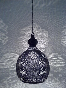 B86 Antique Reproduction Handmade Moroccan Hanging Brass Filigrain Lampshade