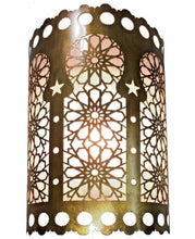 Load image into Gallery viewer, B195M Handmade Islamic Moroccan Cylinder Brass Wall Decor Sconce