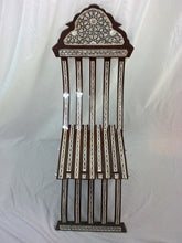 Load image into Gallery viewer, W15B Gorgeous Mother of Pearl Inlaid Folding Wood Brown Chair