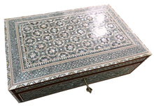 Load image into Gallery viewer, J81 XXL Mother of Pearl Mosaic Chest Egyptian Rectangular Jewelry Box