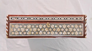 J80W XXL Mother of Pearl Mosaic Chest Egyptian Rectangular Jewelry Box