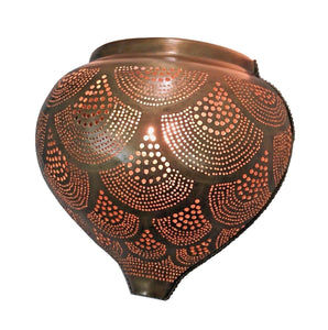 BM8 Conical Heart Shaped Mosaic Filigrain Wall Decor Brass Sconce/Lamp