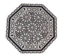 Load image into Gallery viewer, W87 Mother of Pearl Moroccan Corner Wood Octagonal Table Black End Coffee