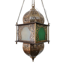Load image into Gallery viewer, BR392 Vintage Reproduction Square Moroccan/Egyptian Art Hanging Lantern/Lamp