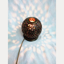 Load image into Gallery viewer, BR369 Moroccan Table Tea Light Brass Round Ball Lamp