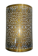 Load image into Gallery viewer, B196V Elegant Handmade Filigree Moroccan Cylinder Brass Wall Decor Sconce