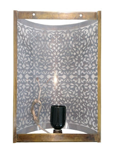 B196V Elegant Handmade Filigree Moroccan Cylinder Brass Wall Decor Sconce