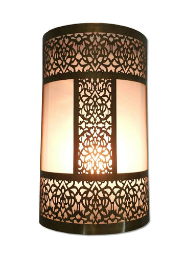 B296 Unique Moroccan Handmade Brass Wall Decor LED Light Fixture Sconce