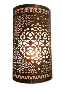 B297 Awesome Moroccan Oriental Handmade Brass Wall Decor LED Light Sconce