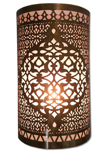 B297 Awesome Moroccan Oriental Handmade Brass Wall Decor LED Light Sconce