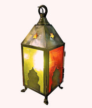 Load image into Gallery viewer, BR356 Egyptian Antique Style Squared Ramadan Lantern Candle Holder Table Lamp