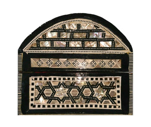 J42 Gorgeous Mother of Pearl Mosaic Trinket Egyptian Bombe Bombay Jewelry Box