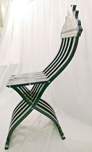 Load image into Gallery viewer, W154 Stunning Mother of Pearl Inlaid Folding Wood Black Chair