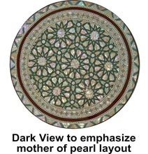 Load image into Gallery viewer, W162 BR Mother of Pearl Moroccan Corner Wood Round Table Brown End Coffee