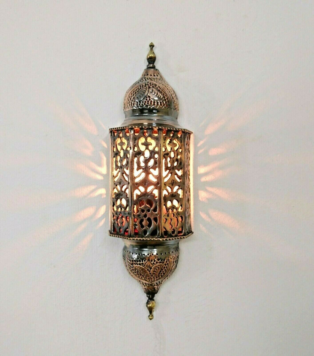 BR145W Nice Handmade Moroccan Wall LED Sconce CAST Brass Scallop Pattern