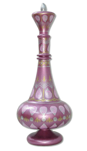 LJ503 Hand Painted Mouth-Blown Glass Second Season Purple Mulberry Jeannie Bottle