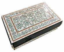 Load image into Gallery viewer, J86 Mother Of Pearl Mosaic Chest Egyptian Rectangular Brown Jewelry Box